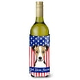 thumbnail image 1 of Carolines Treasures God Bless American Flag with Jack Russell Terrier Wine Bottle beverage Insulator Hugger Wine Bottle, 1 of 2