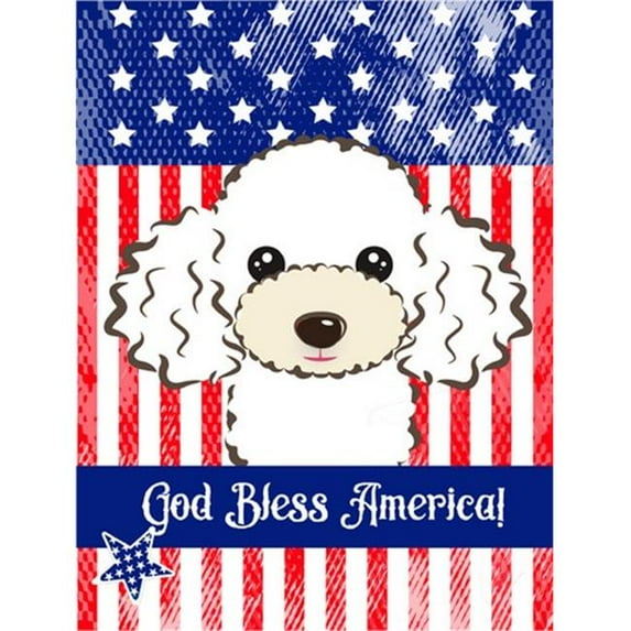 Carolines Treasures God Bless American Flag with White Poodle Flag Garden