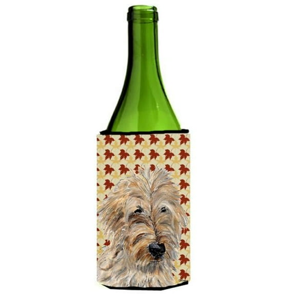 Carolines Treasures Golden Doodle 2 Fall Leaves Wine bottle sleeve Hugger 24 Oz.