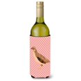 thumbnail image 1 of Carolines Treasures BB7955LITERK Golden Phoenix Quail Pink Check Wine Bottle Beverge Insulator Hugger, 1 of 1