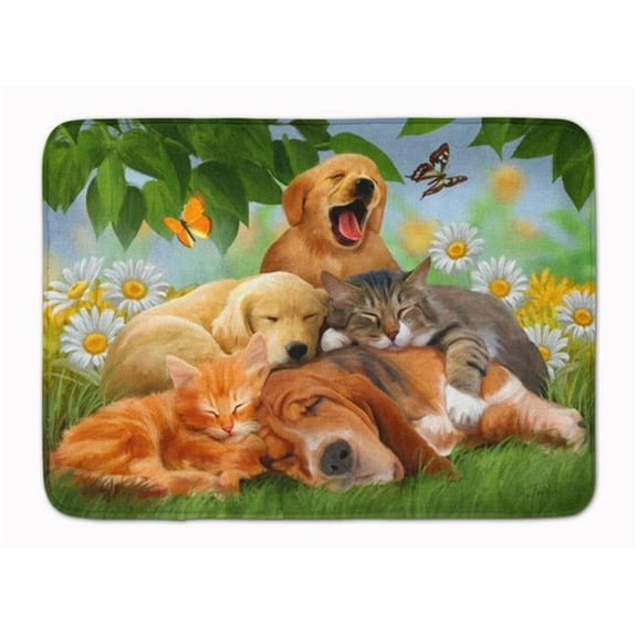 Carolines Treasures Golden Retriever - Labrador Sleepy Heads Machine Washable Memory Foam Mat