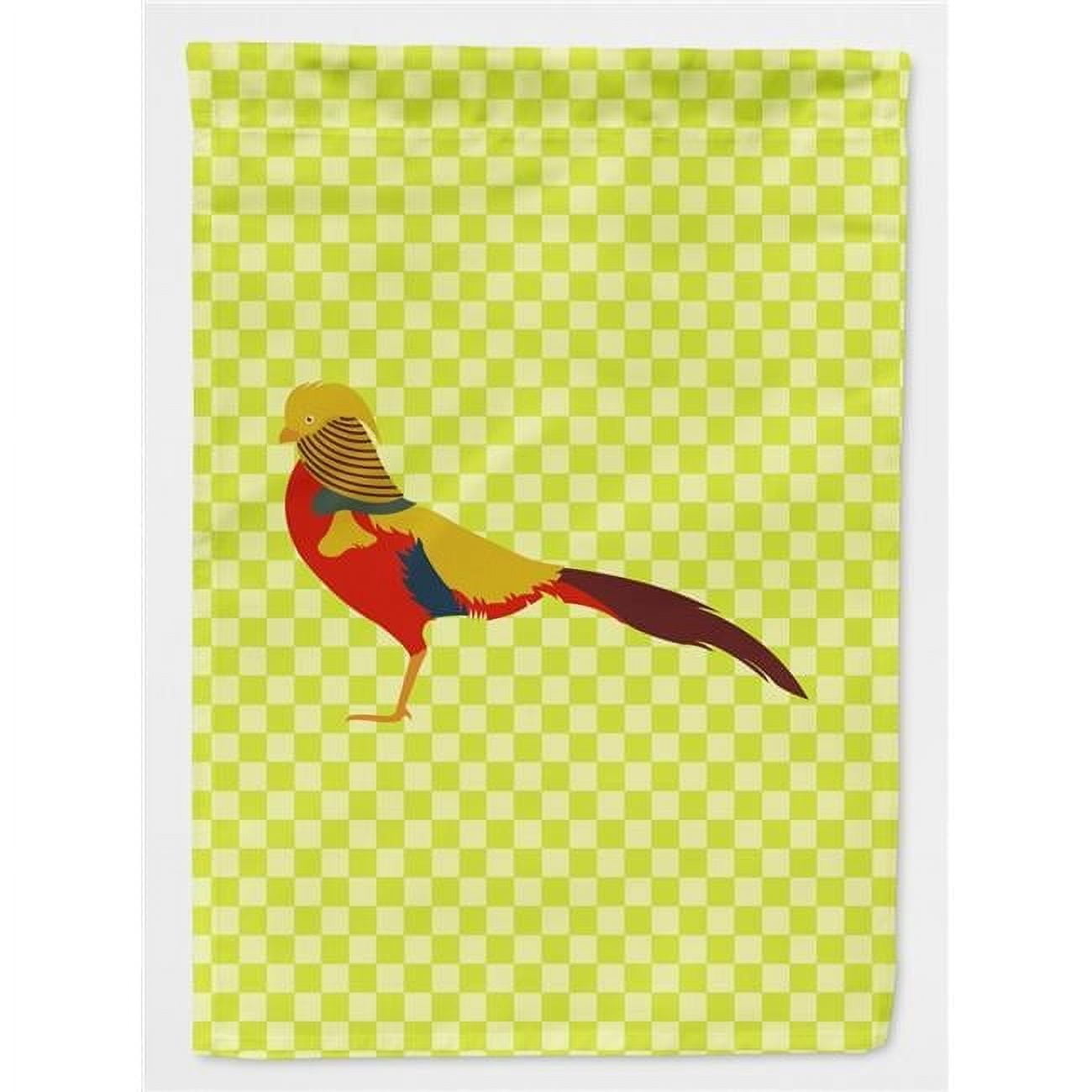 Carolines Treasures Golden or Chinese Pheasant Green Flag Garden Size Small multicolor