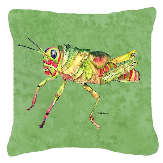 Carolines Treasures Grasshopper On Avacado Indoor & Outdoor Fabric Decorative Pillow