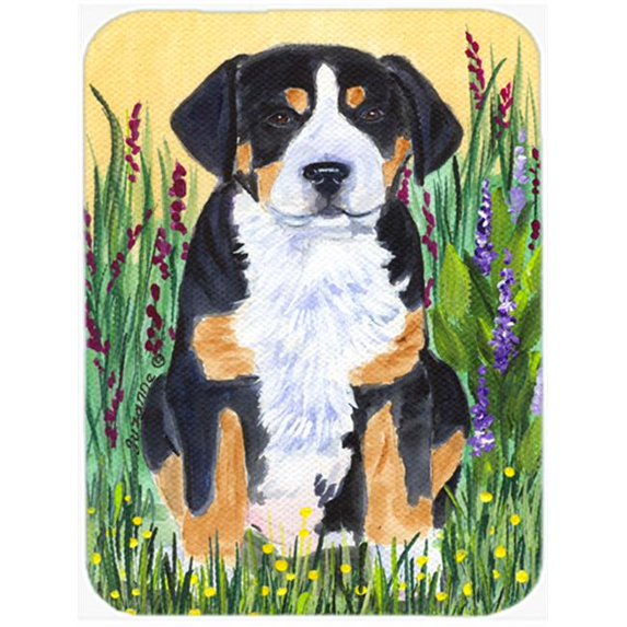 Carolines Treasures Greater Swiss Mountain Dog Glass Cutting Board Large 12H x 16W multicolor