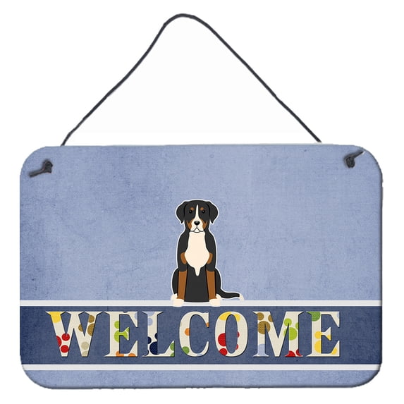 Carolines Treasures BB5618DS812 Greater Swiss Mountain Dog Welcome Wall or Door Hanging Prints