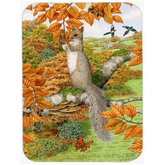 Carolines Treasures  Grey Squirrel Glass Cutting Board - Grey Squirrel Glass - Large