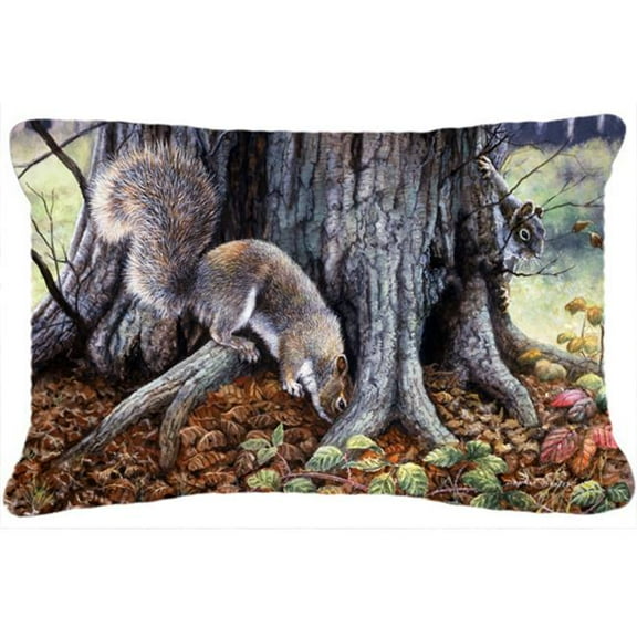 Carolines Treasures  Grey Squirrels Around the Tree Fabric Decorative Pillow