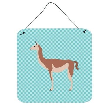 Carolines Treasures BB8095DS66 Guanaco Blue Check Wall or Door Hanging Prints, 6 x 6 in.