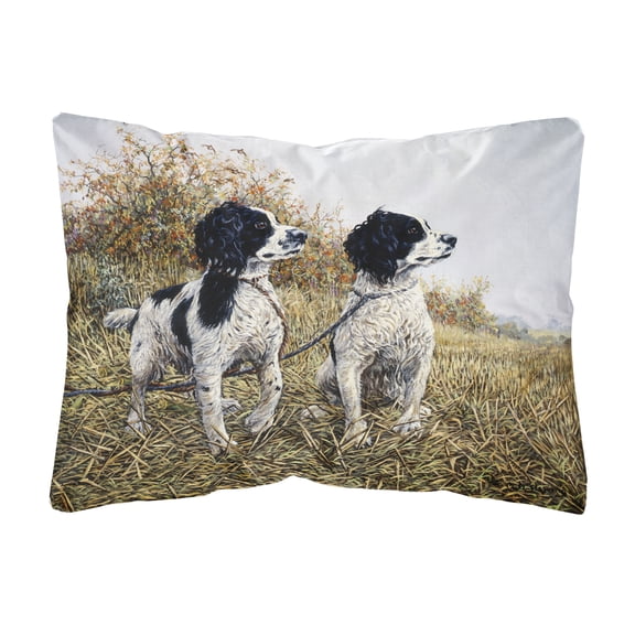 Two Springer Spaniels by Michael Herring Fabric Decorative Pillow