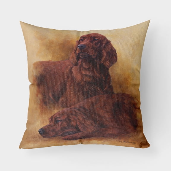 Carolines Treasures HMHE0181PW1818 Red Irish Setters Portrait by Michael Herring Canvas Decorative Pillow  18H x18W