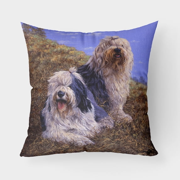 Carolines Treasures HMHE0229PW1818 Old English Sheepdogs by Michael Herring Canvas Decorative Pillow 18H x18W