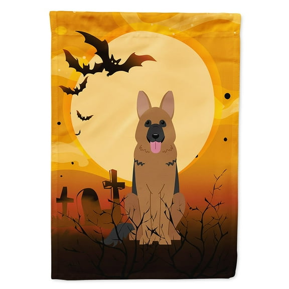 Caroline's Treasures BB4333CHF Halloween German Shepherd Flag Canvas House Size , Large, multicolor