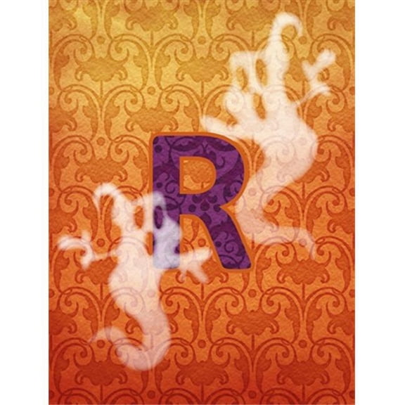 Carolines Treasures Halloween Ghost Letter R Monogram Initial Flag Canvas - House Size
