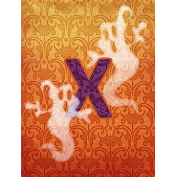 Carolines Treasures Halloween Ghost Letter X Monogram Initial Flag Canvas - House Size