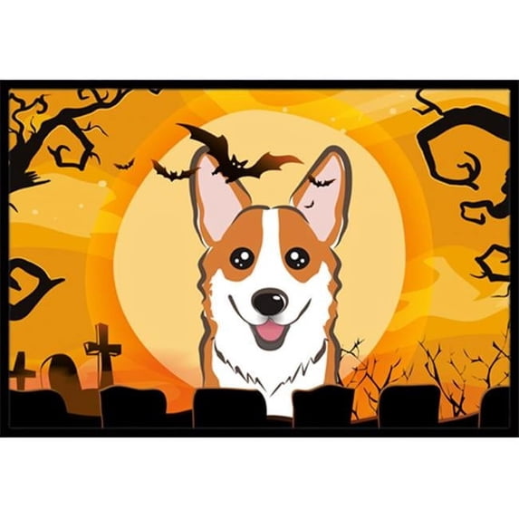Carolines Treasures Halloween Red Corgi Indoor & Outdoor Mat - 18 x 27 in.