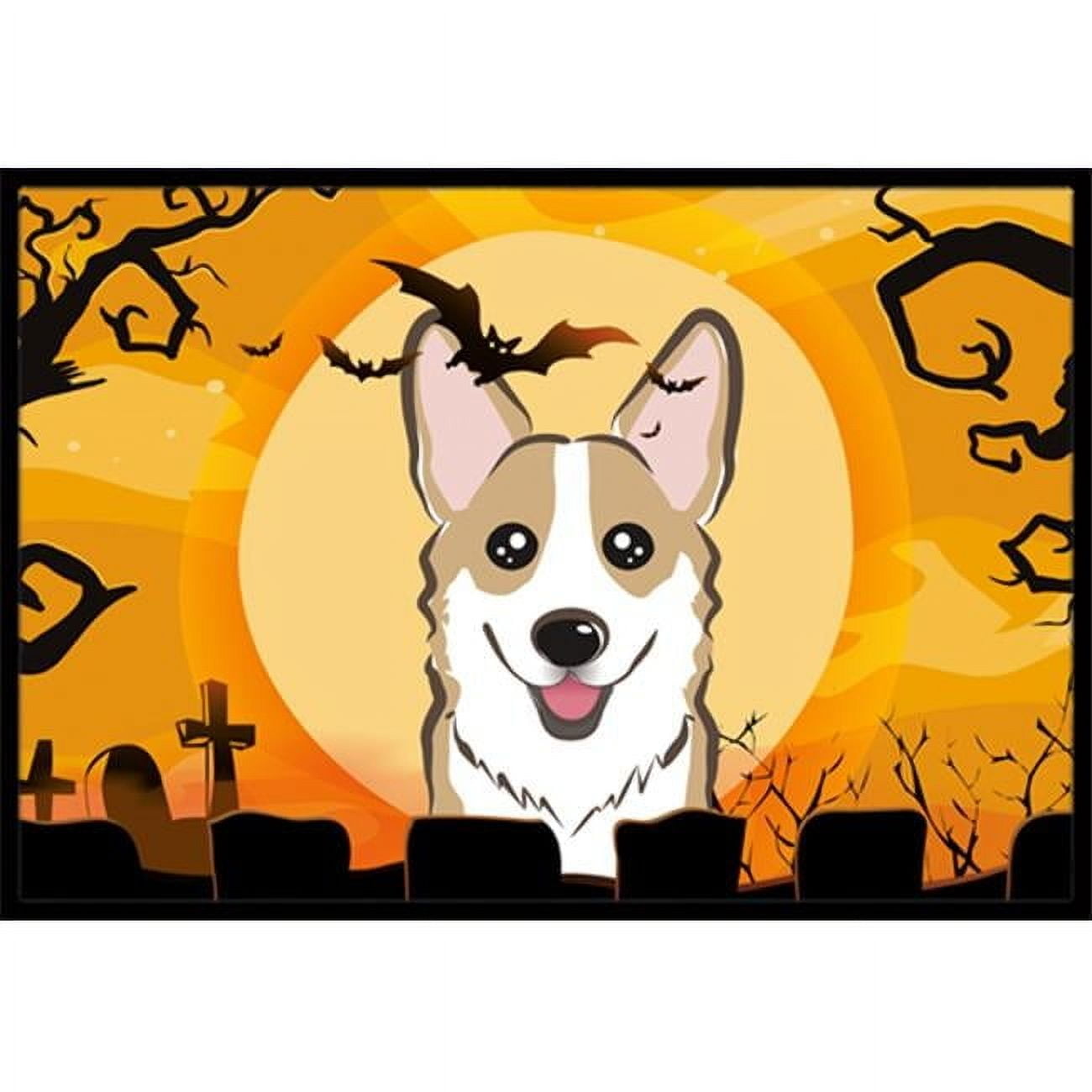 Carolines Treasures Halloween Sable Corgi Door Mat Indoor Rug or Outdoor Welcome Mat 18x27 Doormat 27L x 18W multicolor