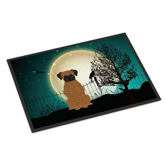 Carolines Treasures Halloween Scary Brindle Boxer Indoor or Outdoor Mat - 24 x 0.25 x 36 in.