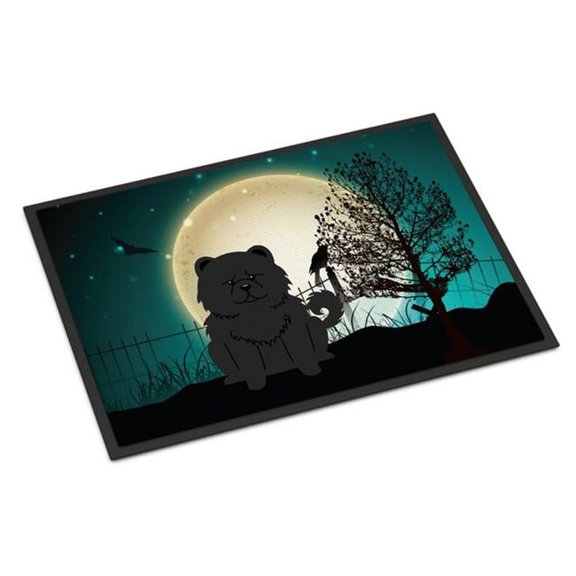 Carolines Treasures Halloween Scary Chow Chow Black Indoor or Outdoor Mat - 18 x 0.25 x 27 in.