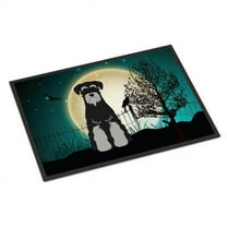 Carolines Treasures Halloween Scary Standard Schnauzer Black Grey Door Mat Indoor Rug or Outdoor Welcome Mat 18x27