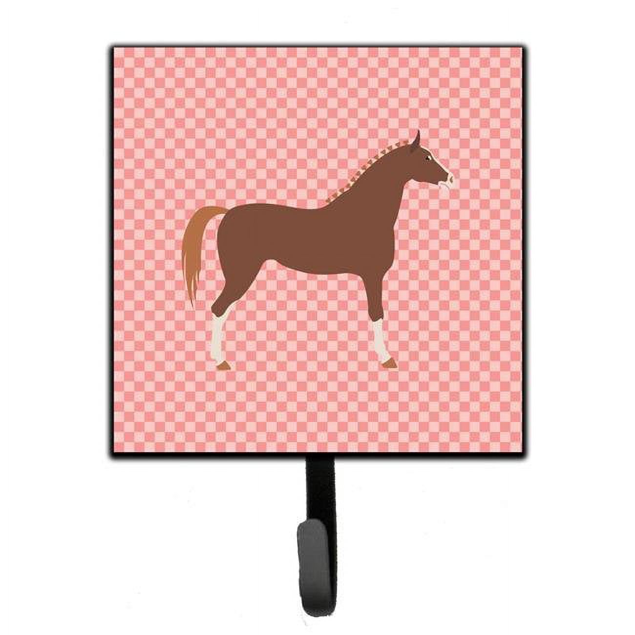 Carolines Treasures Hannoverian Horse Pink Check Leash or Key Holder