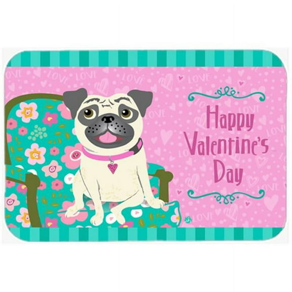 Carolines Treasures Happy Valentines Day Pug Mouse Pad- Hot Pad or Trivet
