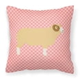 thumbnail image 1 of Carolines Treasures BB7980PW1818 Horned Dorset Sheep Pink Check Fabric Decorative Pillow, 18 x 18 in., 1 of 2