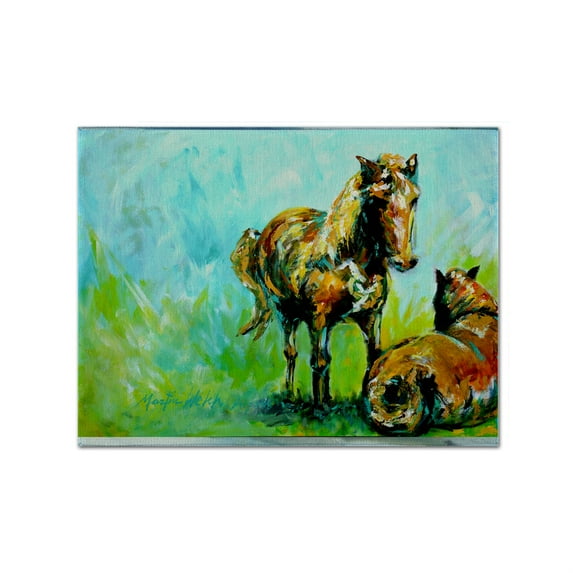 Carolines Treasures MW1126PLMT Horse Grazin Fabric Placemat, Multicolor