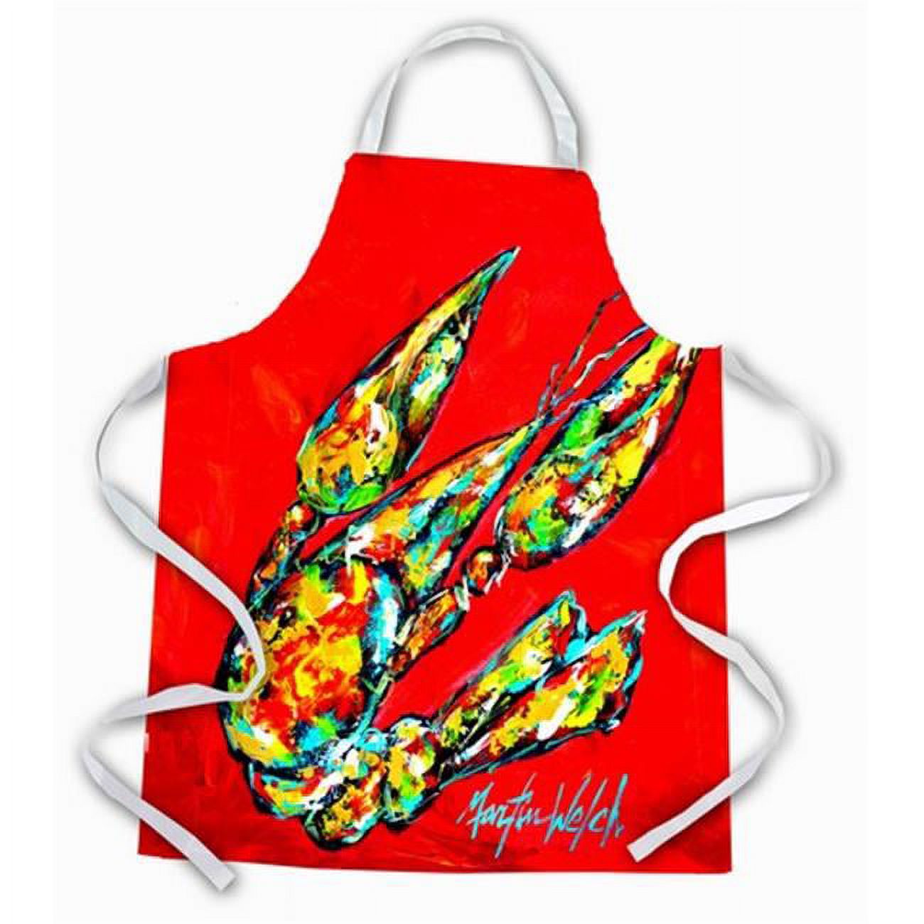 Carolines Treasures  Hot Head No.2 Crawfish Apron - White