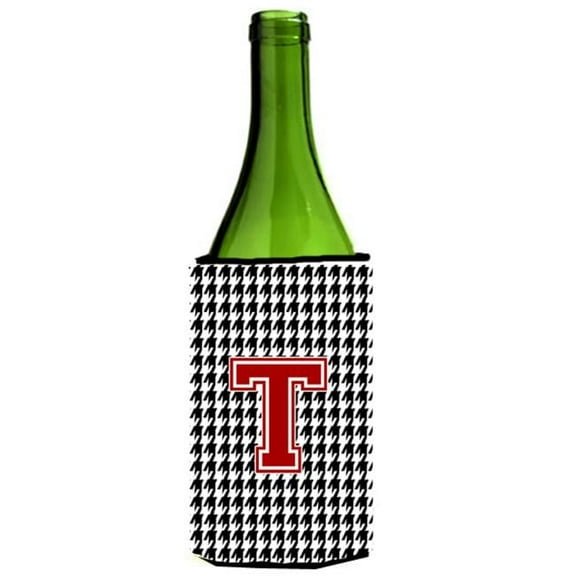 Carolines Treasures Houndstooth Monogram Initial T Wine Bottle Hugger
