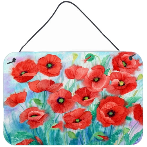 Carolines Treasures IBD0258DS812 Poppies Wall or Door Hanging Prints 8HX12W multicolor