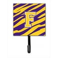 thumbnail image 1 of Carolines Treasures  Initial F Tiger Stripe - Purple Gold Leash Holder Or Key Hook, 1 of 1