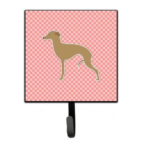 Caroline's Treasures BB3614SH4 Italian Greyhound Checkerboard Pink Leash or Key Holder, 7Hx4.25W, multicolor