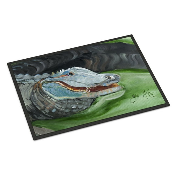 Carolines Treasures JMK1003MAT Blue Alligator Door Mat Indoor Rug or Outdoor Welcome Mat 18x27 Doormat  27"L x 18"W