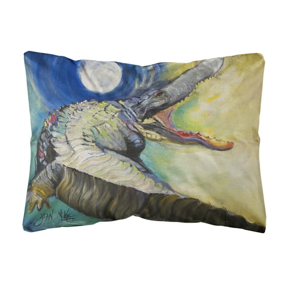 Carolines Treasures JMK1004PW1216 Alligator Canvas Fabric Decorative Pillow 12H x16W multicolor