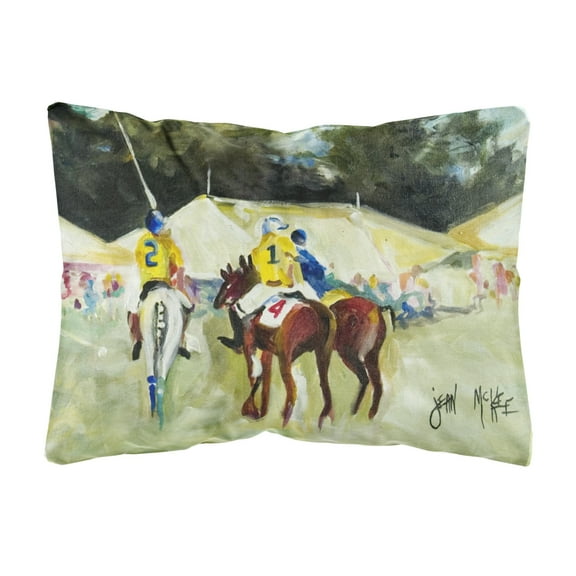 Carolines Treasures JMK1006PW1216 Polo at the Point Canvas Fabric Decorative Pillow 12H x16W multicolor