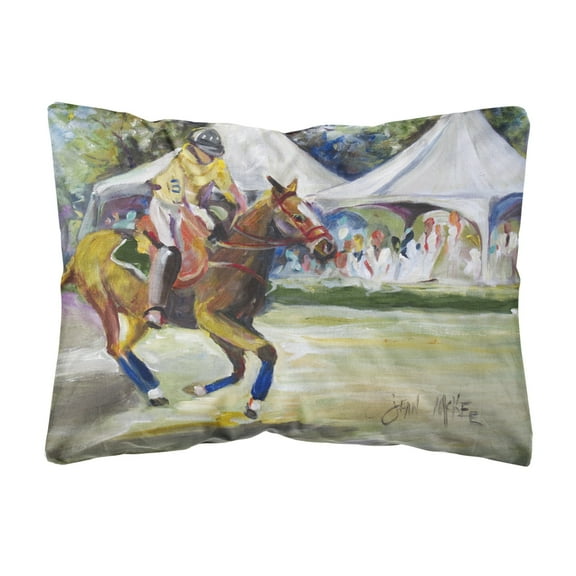 Carolines Treasures JMK1008PW1216 Polo at the Point Canvas Fabric Decorative Pillow  12H x16W multicolor