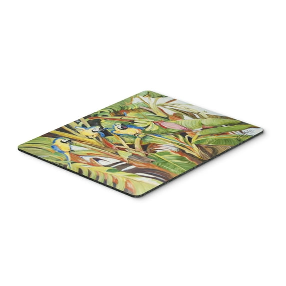 Carolines Treasures JMK1010MP Three Blue Parrots Mouse Pad Hot Pad or Trivet Large multicolor