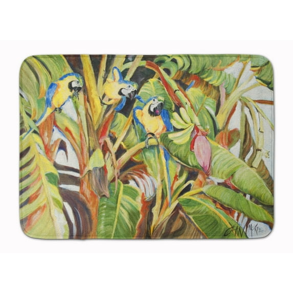 Carolines Treasures JMK1010RUG Three Blue Parrots Machine Washable Memory Foam Mat 19 X 27" multicolor