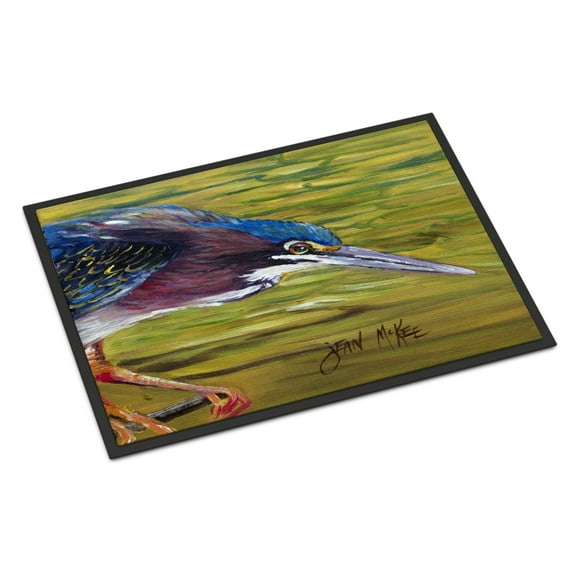 Carolines Treasures JMK1016JMAT Green Heron Door Mat Indoor Rug or Outdoor Welcome Mat 24x36 Doormat 24H X 36W