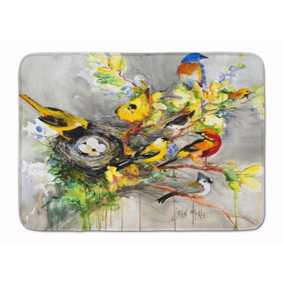Spring Birds Machine Washable Memory Foam Mat