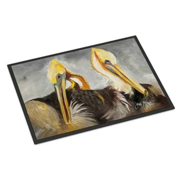 Carolines Treasures JMK1025MAT Pelicans Preening Door Mat Indoor Rug or Outdoor Welcome Mat 18x27 Doormat  18H X 27W