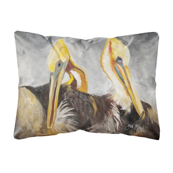 Carolines Treasures JMK1025PW1216 Pelicans Preening Canvas Fabric Decorative Pillow 12H x16W multicolor