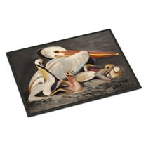 Carolines Treasures JMK1026MAT White Pelicans Door Mat Indoor Rug or Outdoor Welcome Mat 18x27 Doormat  27"L x 18"W