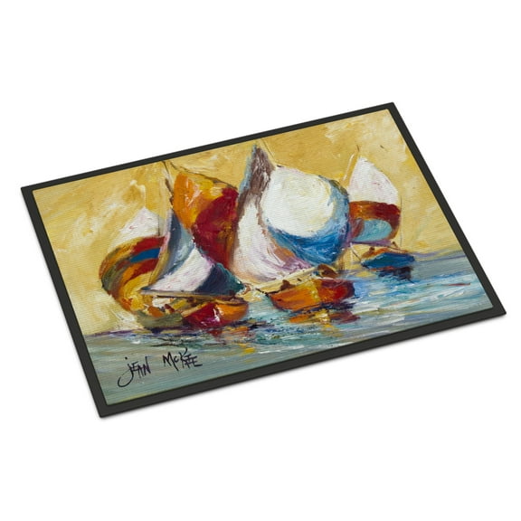 Carolines Treasures JMK1029JMAT Boat Race Door Mat Indoor Rug or Outdoor Welcome Mat 24x36 Doormat  24H X 36W multicolor