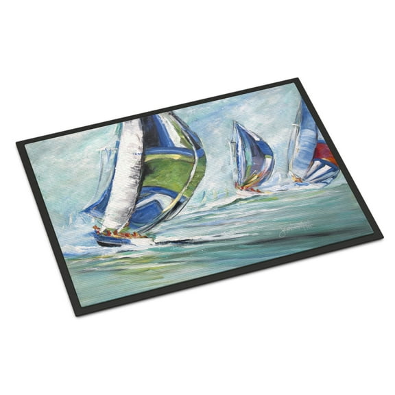 Carolines Treasures JMK1030MAT Boat Race Door Mat Indoor Rug or Outdoor Welcome Mat 18x27 Doormat  27"L x 18"W