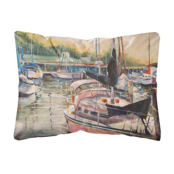 Carolines Treasures JMK1032PW1216 Black Sails Sailboat Canvas Fabric Decorative Pillow  12H x16W multicolor