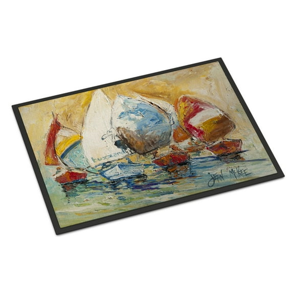 Carolines Treasures JMK1037MAT Buzzards Sailboat Race Door Mat Indoor Rug or Outdoor Welcome Mat 18x27 Doormat 27"L x