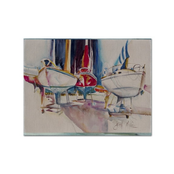 Carolines Treasures JMK1039PLMT Sailboats In Dry Dock Fabric Placemat, Multicolor