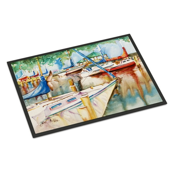 Carolines Treasures JMK1043JMAT Sailboats at the Gazebo Door Mat Indoor Rug or Outdoor Welcome Mat 24x36 Doormat 36"L x