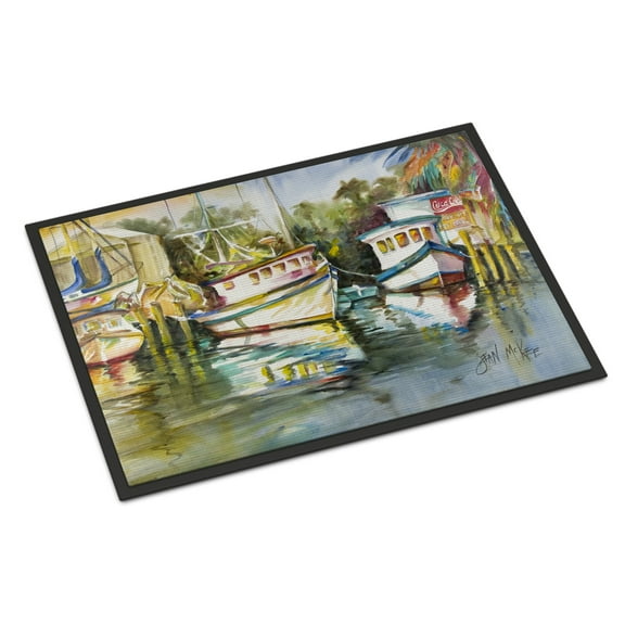 Carolines Treasures JMK1047MAT Fish Market Door Mat Indoor Rug or Outdoor Welcome Mat 18x27 Doormat  27"L x 18"W